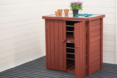 Outdoor Storage Cabinet - Wood - L84 x W54 x H91 cm - Tulip Red