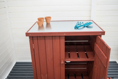 Outdoor Storage Cabinet - Wood - L84 x W54 x H91 cm - Tulip Red