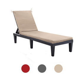 Outdoor Sun Lounger Cushion - Red