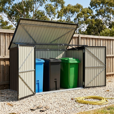 outdoor-trash-bin-storage-shed-metal-shed-with-sloped-roof-in-black