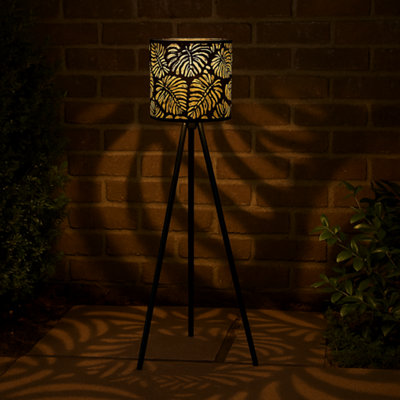 Outdoor Tripod Leaf Print Solar Lamp Light