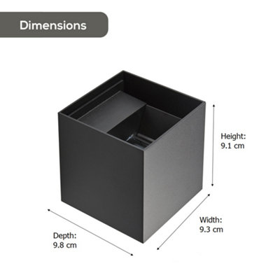 Outdoor Up and Down LED Square Box Wall Light - 4