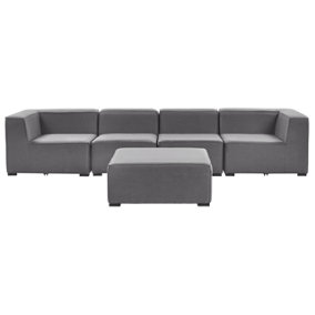 Outdoor Upholstered Sofa 4 Seater Polyester Grey AREZZO