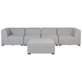 Outdoor Upholstered Sofa 4 Seater Polyester Light Grey AREZZO