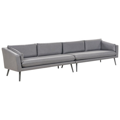 Outdoor Upholstered Sofa Garden Sofa LORETELLO Polyester Grey 4 Seater