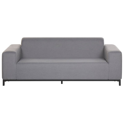 Outdoor Upholstered Sofa Garden Sofa ROVIGO Polyester Grey 3 Seater