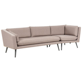 Outdoor Upholstered Sofa LORETELLO Polyester Beige Right Hand 3 Seater