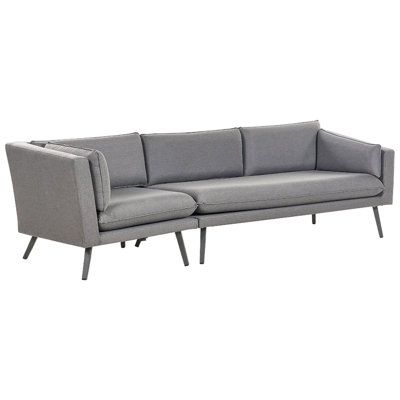 Outdoor Upholstered Sofa LORETELLO Polyester Grey Left Hand 3 Seater