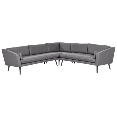 Outdoor Upholstered Sofa LORETELLO Polyester Grey Reversible 5 Seater