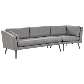 Outdoor Upholstered Sofa LORETELLO Polyester Grey Right Hand 3 Seater