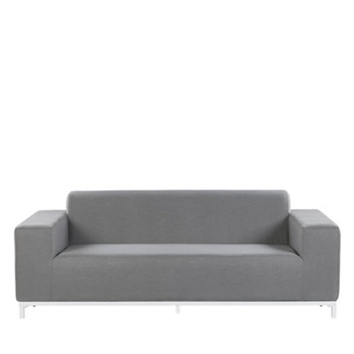 Outdoor Upholstered Sofa ROVIGO Polyester Grey 3 Seater