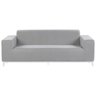 Outdoor Upholstered Sofa ROVIGO Polyester Light Grey 3 Seater