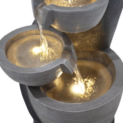 Outdoor Water Feature Garden Fountain LED Plug-In Pump Illusion Lagoon
