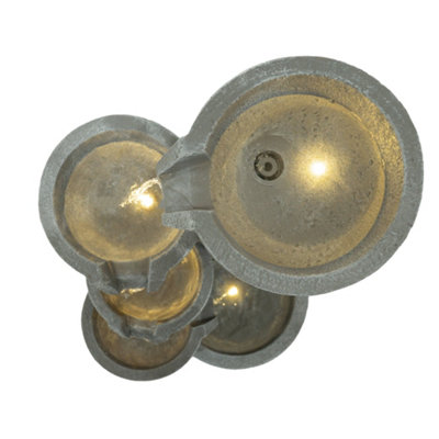 Outdoor Water Feature Garden Fountain LED Plug-In Pump Sleek Streams