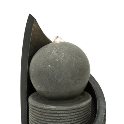Outdoor Water Feature Garden Fountain LED Plug-In Pump Zen Cascade