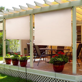 Outdoor Waterproof Canopy Sunwall Sidewall Sunshade Privacy Panel for Gazebos Tent, Beige