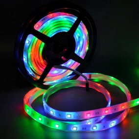 Outdoor Waterproof RGB Running Colour Changing Lighting Strip Kit with Remote 5 meters IP65
