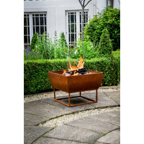 Outdoor Windermere Iron Firebowl - Metal - L50 x W50 x H36 cm - Rust