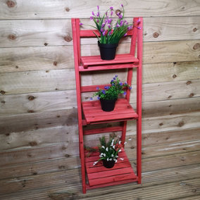 Outdoor Wooden Garden 3 Tier / Shelf Display Planter for Plants, Flowers