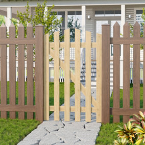 Outdoor Wooden Garden Gate Fence Patio Gate Yard Entrance Way Door Security Barrier 76x120cm