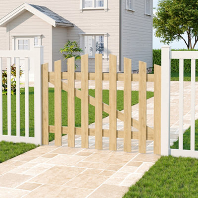 Outdoor Wooden Garden Gate Fence Patio Gate Yard Entrance Way Door ...