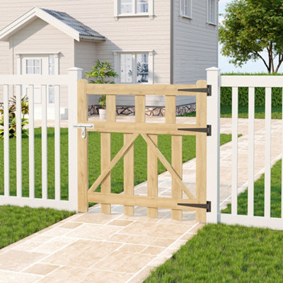 Outdoor Wooden Garden Gate Patio Gate Fence Security Barrier Yard ...