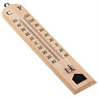 Outdoor Wooden Wood Garden Greenhouse House Home Wall Thermometer Temperature