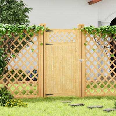 Outdoor Wooden Yard Entrance Way Garden Gate Patio Locable Door Gate ...