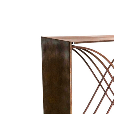 Outdoor X shape Rust Log Storage H88cm D100cm