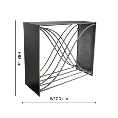 Outdoor X shape Zinc Log Storage H88cm D100cm