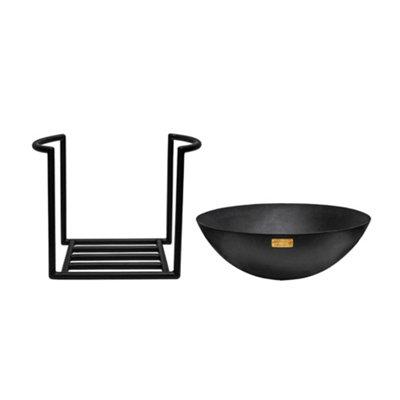 Outdoor XL Cast Iron Fire Pit in Black Iron H49cm W80cm - 4