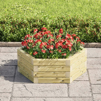 OutdoorGardens Stackable Wooden Hex Planter - 800mm