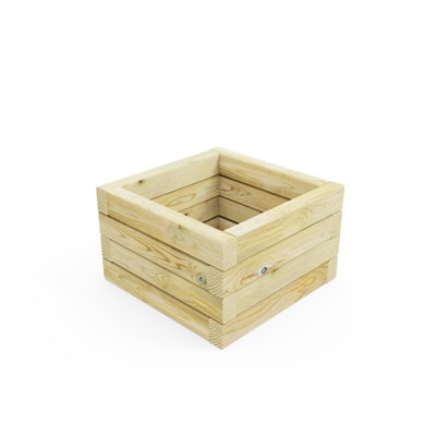 OutdoorGardens Stackable Wooden Square Planter - 450mm