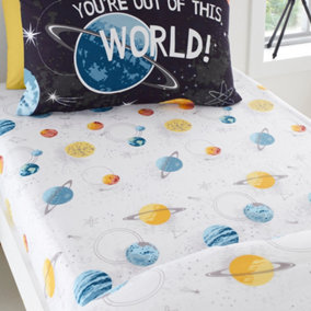 Outer Space Easycare 25cm Fitted Bed Sheet