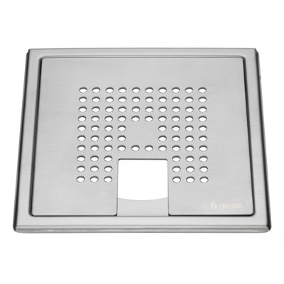 OUTLINE - Floor Grating in Brushed Stainless Steel, Pattern: Square for Tub
