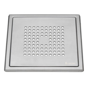 OUTLINE - Floor Grating in Brushed Stainless Steel, Pattern: Square