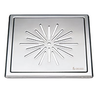 OUTLINE - Floor Grating in Polished Stainless Steel, Pattern: Star