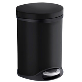 OUTLINE LITE - Pedal bin 6l. Soft Close in Black Lacquered Stainless Steel