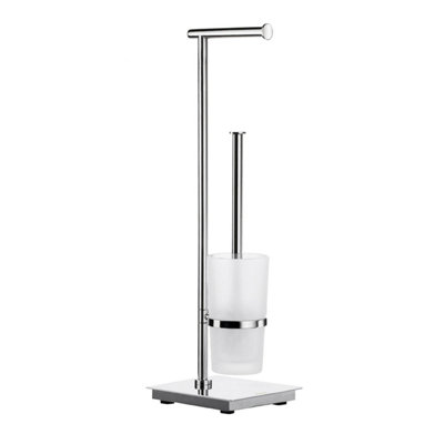 OUTLINE LITE - Toilet Roll Holder/Toilet Brush in Stainless Steel Polished incl Container