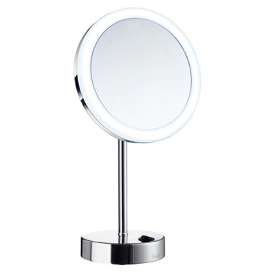 OUTLINE - Shaving/Make-up Mirror, LED-technology,  in Polished Chrome.