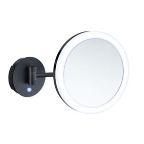 OUTLINE Shaving/Make-up Mirror with LED-technology, Wall mount, Black