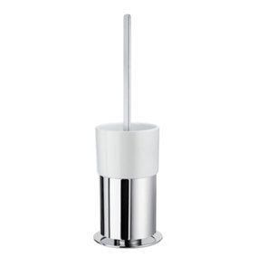 Outline - Toilet Brush in Polished Chrome incl. Porcelain Container. Free Standing