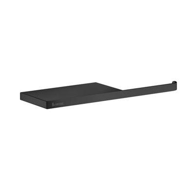 OUTLINE - Toilet roll holder with Shelf. Black. 94 x 303 mm.