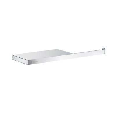 OUTLINE - Toilet roll holder with Shelf. Polished Chrome. Length 303 mm.