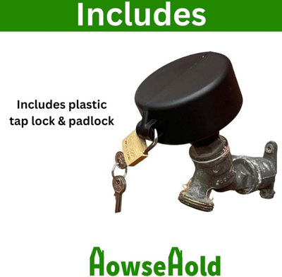 Outside Tap Lock - Prevents Unwanted Use of Outdoor Taps Water Thief Deterrent Includes Padlock