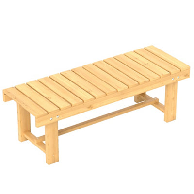Outsunny 1.1M Outdoor Garden Bench Patio Loveseat Fir Solid Wood 2 Person