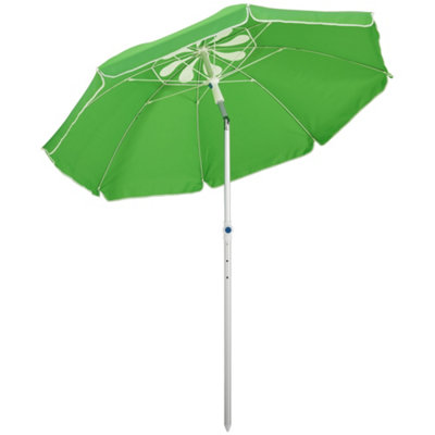 Outsunny 2m Beach Parasol with Sides Fishing Umbrella Tilt, UV30+, Green