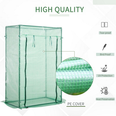 Outsunny 100 x 50 x 150cm Greenhouse with Zipper Roll-up Door Outdoor Green