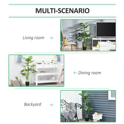 Outsunny 100cm/3.3FT Artificial Monstera Tree Fake Plant in Pot Indoor Outdoor - 5