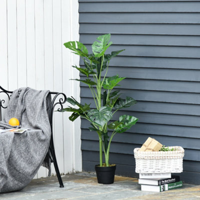 Outsunny 100cm/3.3FT Artificial Monstera Tree Fake Plant in Pot Indoor Outdoor - 7